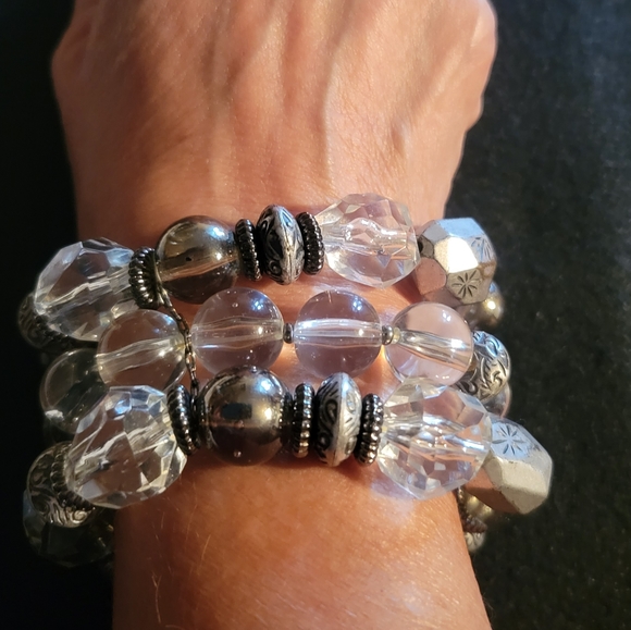 Charming Charlie Triple Strand Beaded Bracelet - Picture 1 of 2